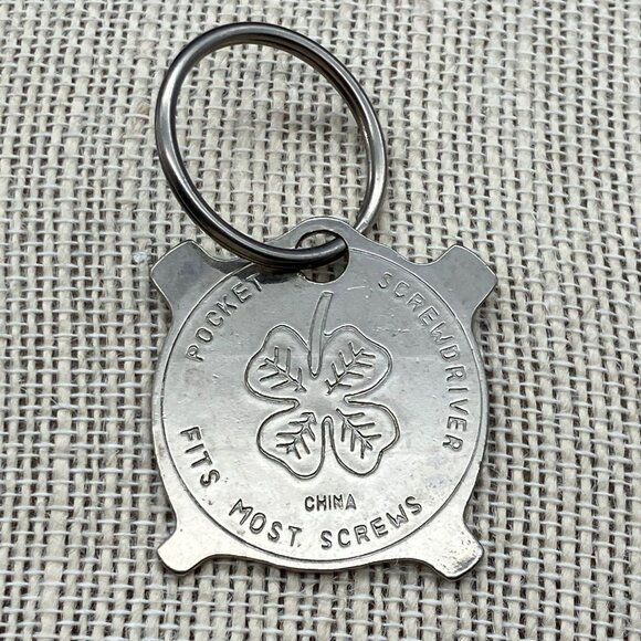 Cole Pocket Screwdriver Keychain Most Screws Stainless Steel Tool 1.5" Diameter - Picture 2 of 7